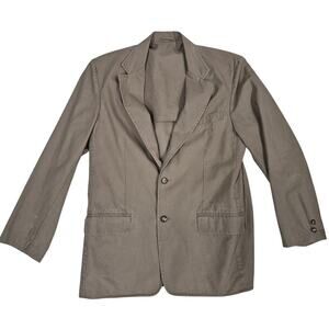 LL Bean 100% Cotton Khaki Blazer - Vintage Men's 2-Button Jacket Sz 40